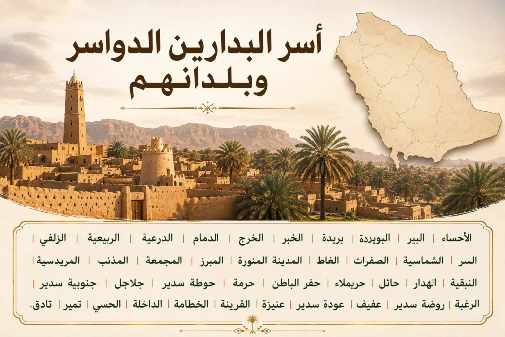أسر البدارين الدواسر وبلدانهم