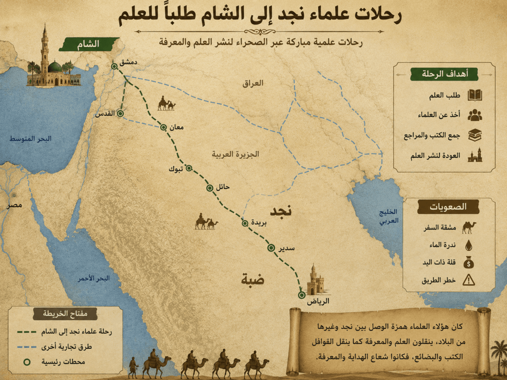رحلات علماء نجد إلى الشام طلباً للعلم
